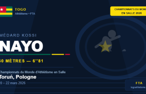 Médard Kossi Nayo représente le Togo aux Championnats du Monde d’Athlétisme en Salle 2026