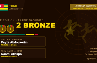 Jeux Islamiques 2025 à Riyadh : deux médailles de bronze pour l’athlétisme togolais